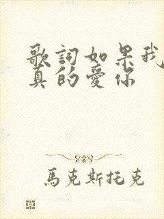 歌词如果我说我真的爱你