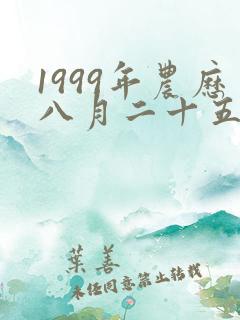 1999年农历八月二十五出生的命运