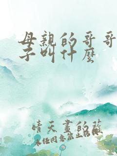 母亲的哥哥的儿子叫什么 母亲的哥哥的儿子叫什么
