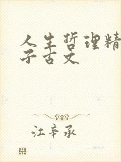 人生哲理精辟句子古文