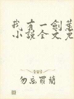 我有一剑叶观 小说全文免费阅读