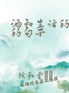 酒和生活的哲理的句子