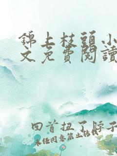 锦上枝头小说全文免费阅读