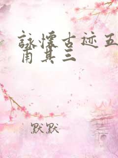 咏怀古迹五首杜甫其三