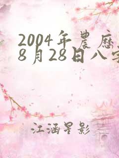 2004年农历8月28日八字命运