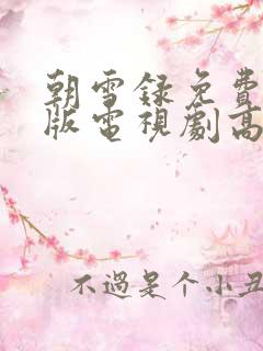 朝雪录免费完整版电视剧高清