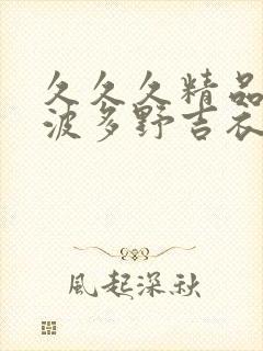 久久久精品国产波多野吉衣