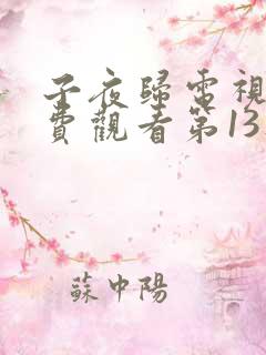 子夜归电视剧免费观看第13集 子夜归电视剧免费观看第13集