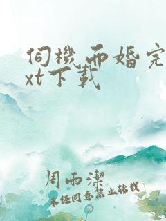 伺机而婚完本txt下载