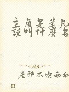 主角是叶凡的小说叫什么名字