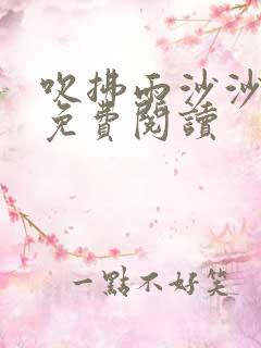 吹拂雨沙沙小说免费阅读