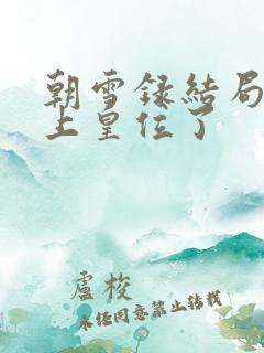 朝雪录结局谁登上皇位了