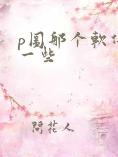 p图那个软件好一些