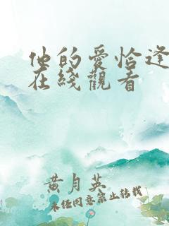 他的爱恰逢其时在线观看 他的爱恰逢其时在线观看