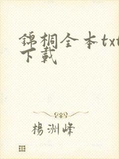 锦桐全本txt下载