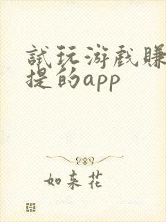 试玩游戏赚钱秒提的app