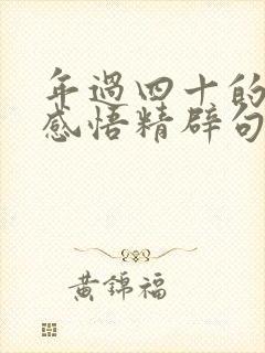 年过四十的人生感悟精辟句子