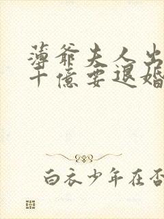 薄爷夫人出价一千亿要退婚txt下载