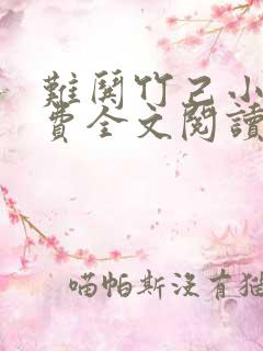 难哄竹己小说免费全文阅读