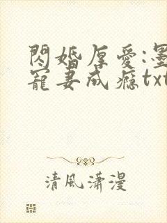 闪婚厚爱:墨少宠妻成瘾txt全本下载