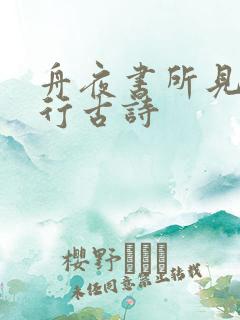 舟夜书所见查慎行古诗