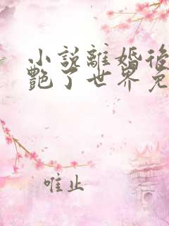 小说离婚后她惊艳了世界免费阅读