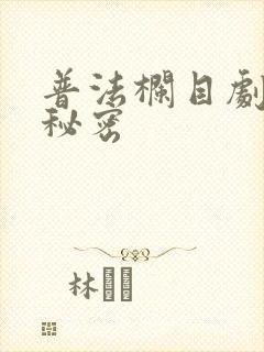 普法栏目剧我的秘密