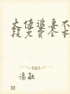 大佬追妻不择手段免费全本阅读