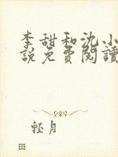 李甜和沈小峰小说免费阅读