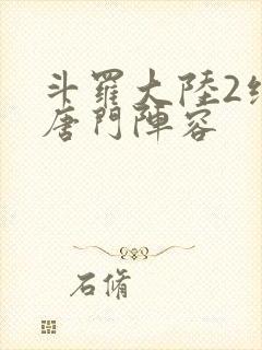 斗罗大陆2绝世唐门阵容