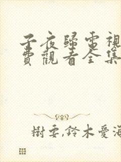 子夜归电视剧免费观看全集8集