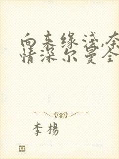 向来缘浅,奈何情深尔曼全文阅读