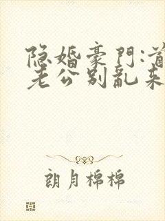 隐婚豪门:首席老公别乱来 和苏