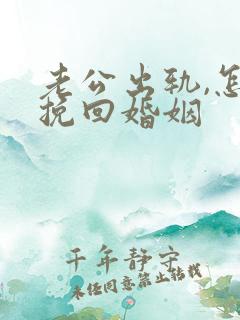 老公出轨,怎样挽回婚姻