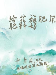 给花施肥用什么肥料好