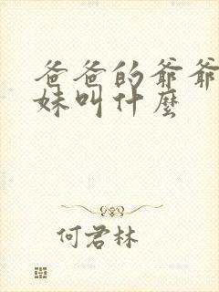 爸爸的爷爷的妹妹叫什么