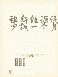 租新能源汽车多少钱一个月