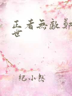 正者无敌郑冲身世