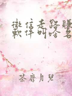 微信走路赚钱的软件叫啥名