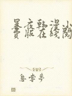 暴夜韩漫小说免费版在线阅读全文