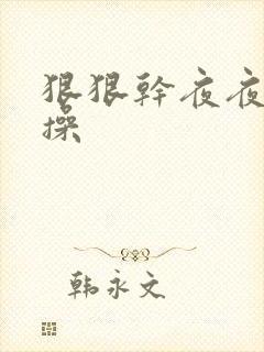狠狠干夜夜夜夜操