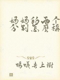 妈妈的两个妹妹分别怎么称呼