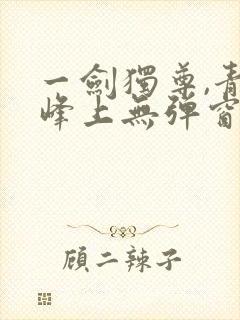 一剑独尊,青鸾峰上无弹窗