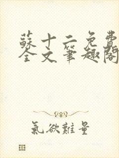 苏十二免费阅读全文笔趣阁最新