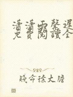 潇潇雨声迟小说免费阅读全集