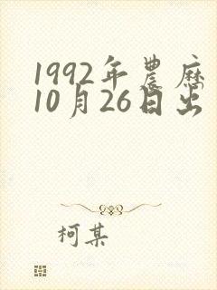 1992年农历10月26日出生八字