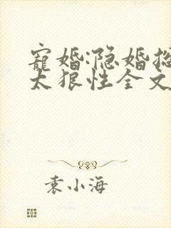 宠婚:隐婚总裁太狼性全文免费阅读