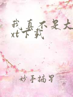 我真不是大佬txt下载