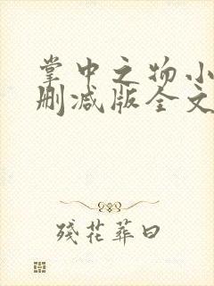 掌中之物小说无删减版全文阅读