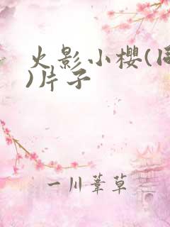 火影小樱(同人)片子